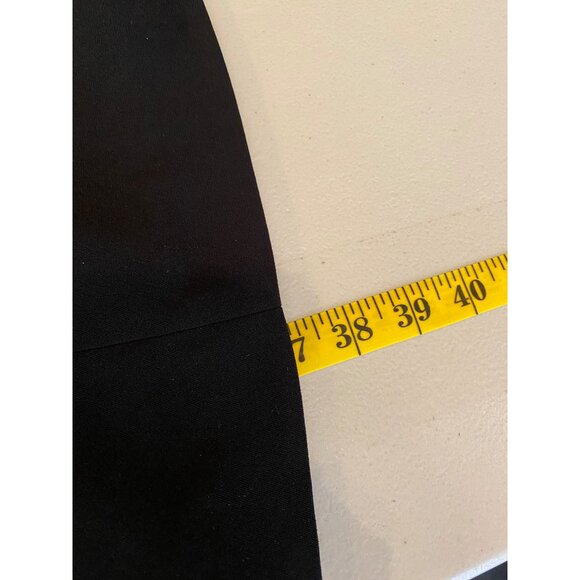 Donna Morgan Black Short Sleeve Dress Button Back & Lace Trim Petite 6 - Picture 5 of 11